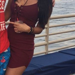 Maroon short dress